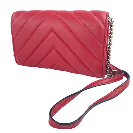 DKNY Veronica WOC Red Leather Quilted Crossbody Wallet Mini Purse Crossbody OS