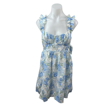 Altar'd State Alexa Floral Smocked Ruffled Sleeveless Mini Flare A-Line Dress S