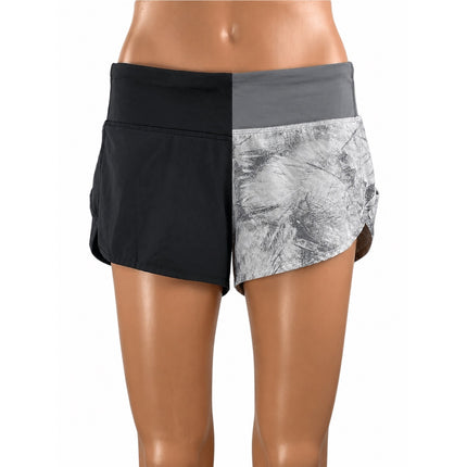 Lululemon Womens Black Gray High Rise Elastic Waist Athletic Running Shorts Sz 6