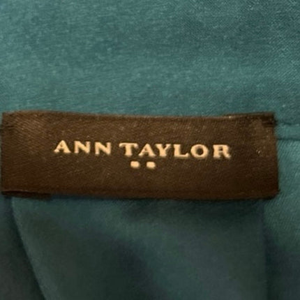 Ann Taylor Women's Blue Long Sleeve V Neck Faux Wrap Shirt Blouse Top Size M