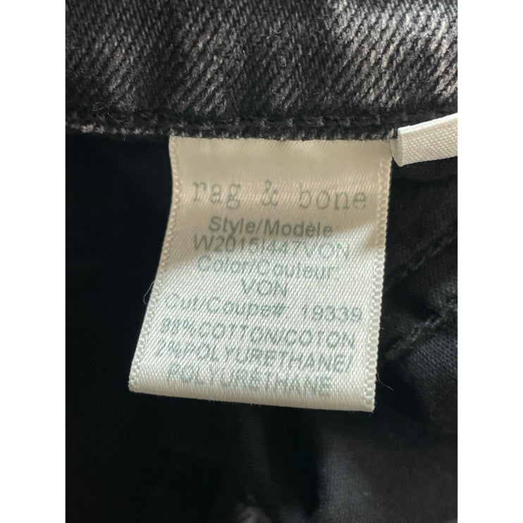 Rag & Bone Women's Black Washed High Rise Flared Bootcut Denim Jeans Size 25
