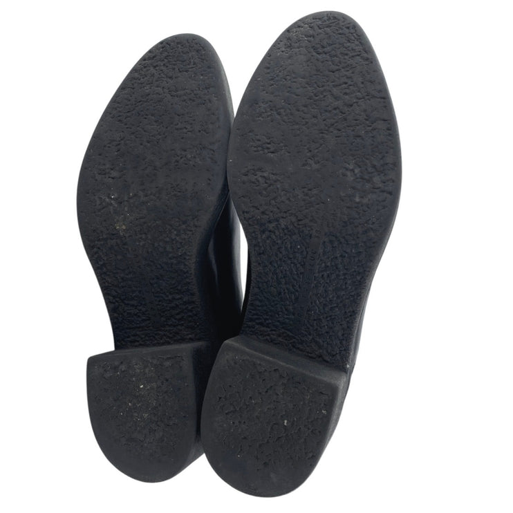 Zara Women's Black Leather Almond Toe Buckle Strap Ankle Boots Booties Size 8