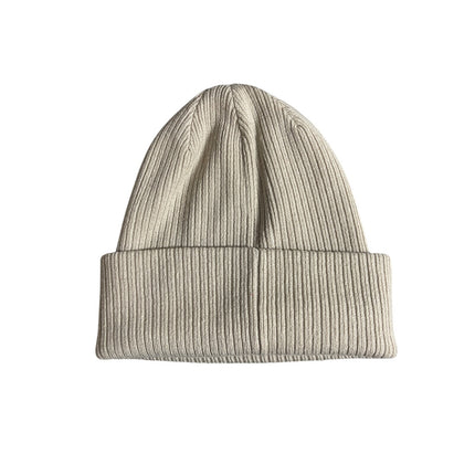 Aritzia Sunday Best Unisex Beige Ribbed Knit Cuffed Bonnet Beanie Hat Cap OS