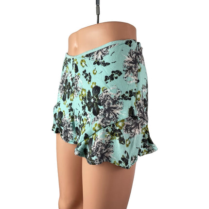Free People Fiona Women's Green Floral Mid Rise Casual Lounge Flutter Shorts 4