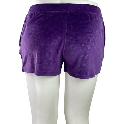 Way To Celebrate Halloween Purple Velvet Velour Mini Lounge Sleep Shorts Size L