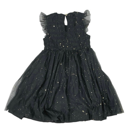 J.Crew Girls Black Gold Metallic Foil Star Flutter Sleeve Tulle Dress Size 8