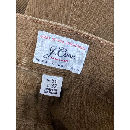 J.Crew 484 Slim Fit Mens Brown Corduroy Mid Rise Straight Trousers Pants Size 32