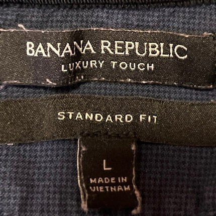 Banana Republic Luxury Touch Men's Blue Short Sleeve Collar Polo Shirt Top Sz L