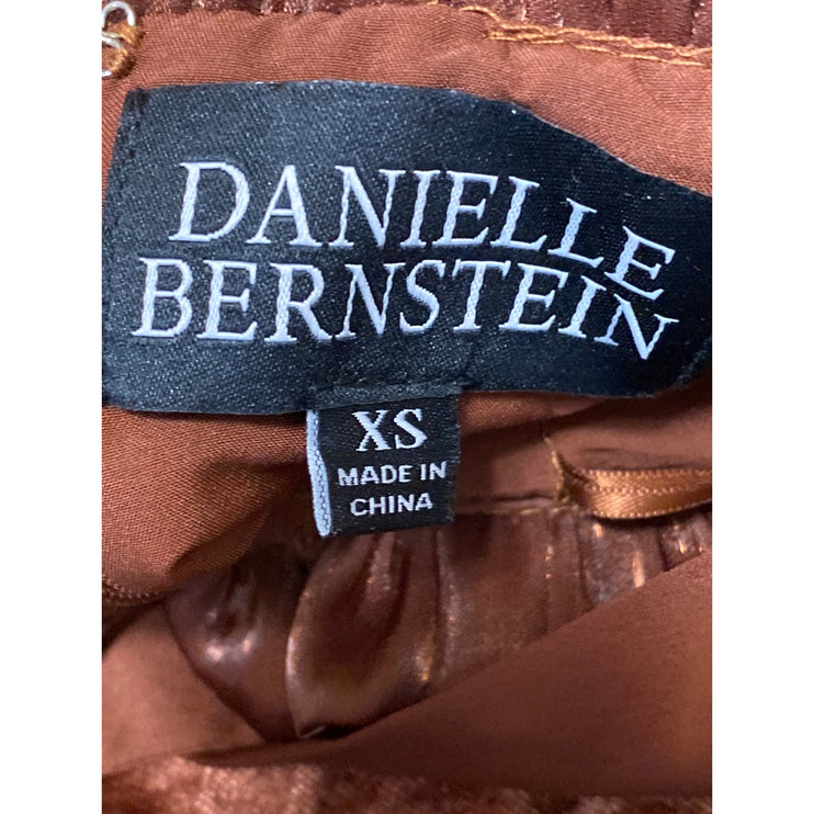 Danielle Bernstein Cooper Brown Velvet Velour Sleeveless Babydoll Mini Dress XS