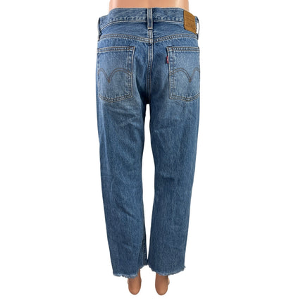 Levi's Wedgie Women's Blue High Rise Distressed Straight Denim Jeans Size 28