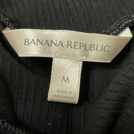 Banana Republic Women's Black Ribbed Knit Mock Neck Long Sleeve Sweater Top M
