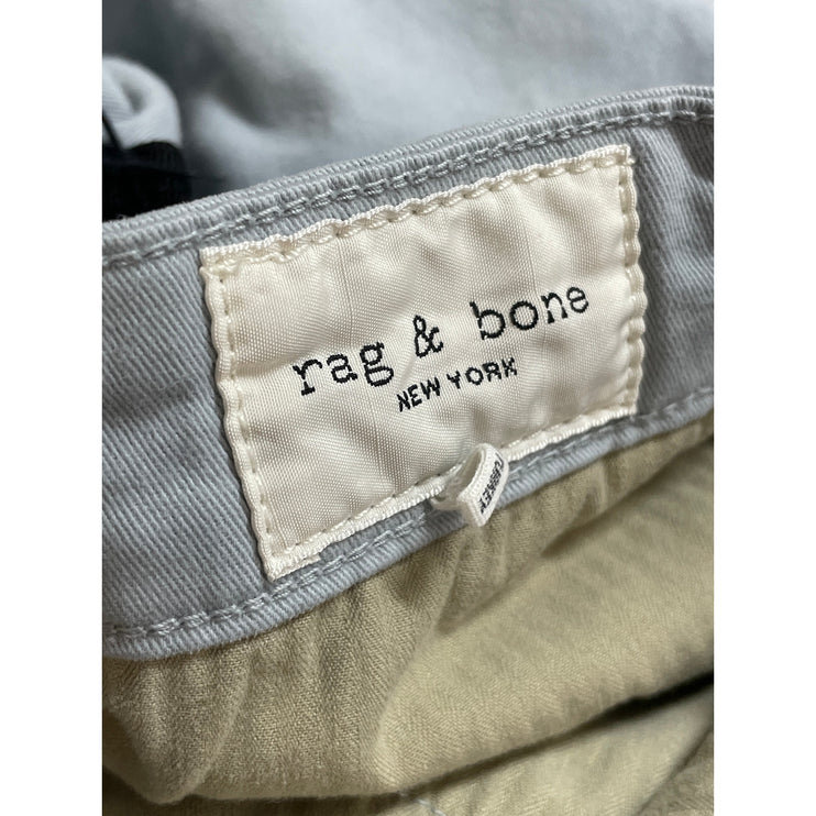 Rag & Bone Men's Blue Fog Mid Rise Straight Bermuda Chino Khaki Shorts Size 32