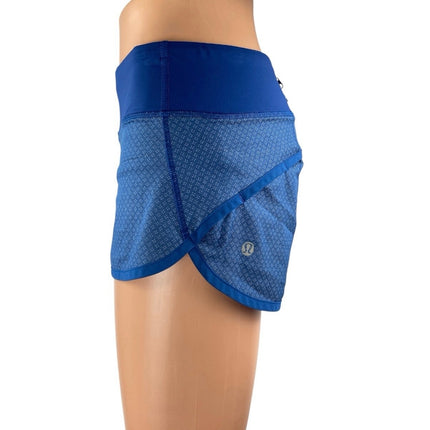 Lululemon Run Speed Women's Blue Mid Rise Workout Yoga Athletic Running Shorts 4