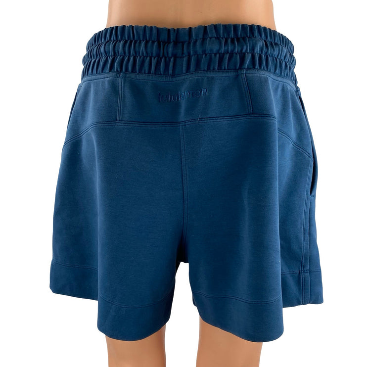 Lululemon Soft Ambitions Blue Gym Workout Athletic Activewear Sweat Shorts Sz 12