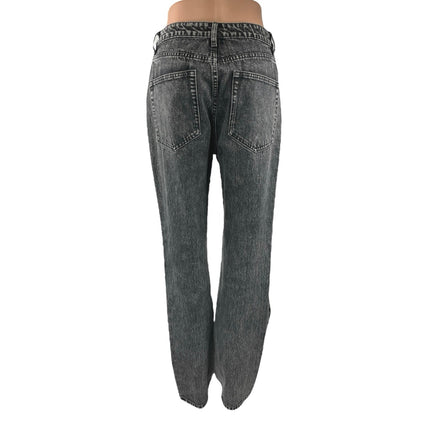 WeWoreWhat Women's Black High Waisted Straight Wide Leg Denim Jeans Pants Sz 28