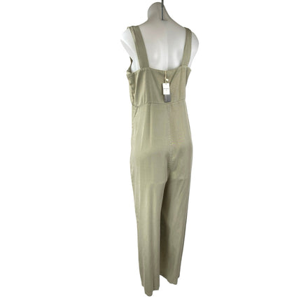 NEW Parfois Green Sleeveless Square Neck Cami Tank Wide Leg Jumpsuit Size M/L