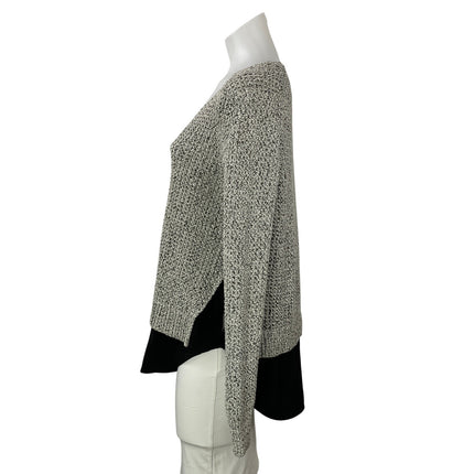 Banana Republic Women's Gray Knit Long Sleeve V Neck Layered Sweater Top Size M