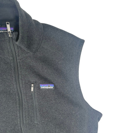 Patagonia Better Men's Black Fleece Zip Up High Neck Pockets Sweater Vest Coat L