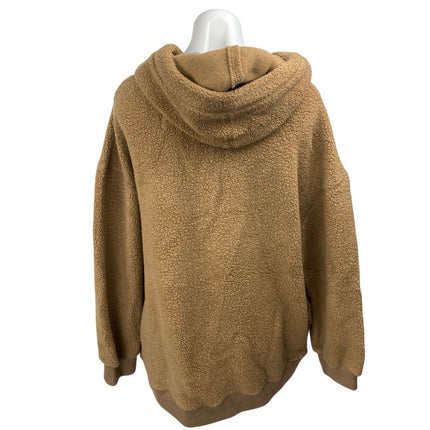 Aritzia The Group Babaton Lillian Wool Brown Faux Sherpa Hoodie Sweater Top M