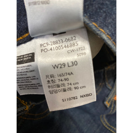 Levi's Men's Blue Mid Rise Dark Wash Button Skinny Leg Denim Jeans Size W29 L30