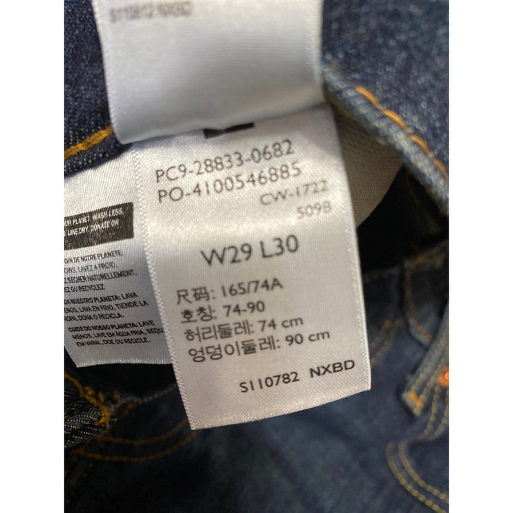 Levi's Men's Blue Mid Rise Dark Wash Button Skinny Leg Denim Jeans Size W29 L30