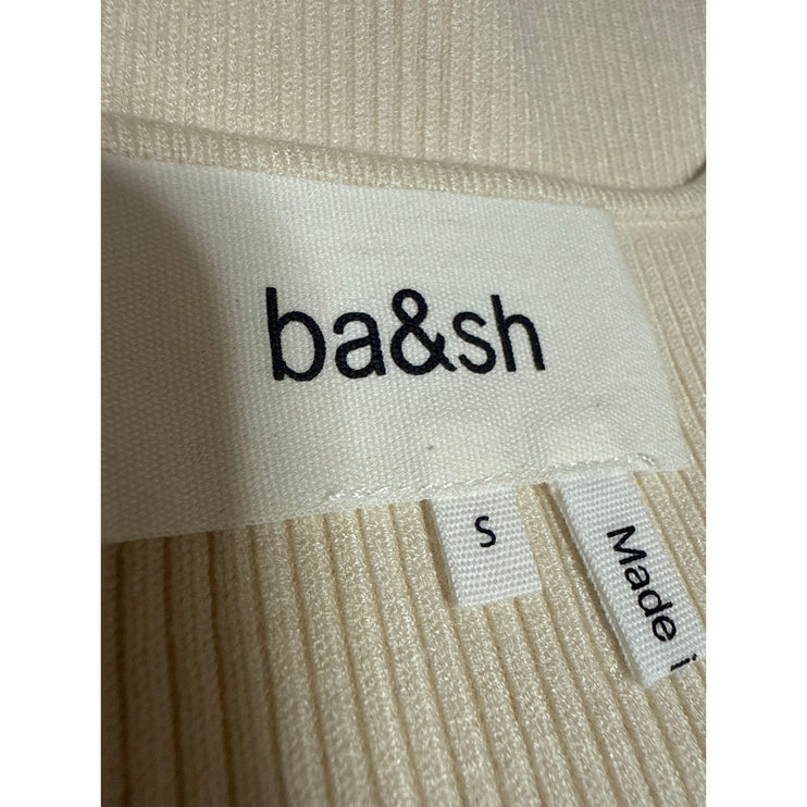 Ba&sh Women's Cream Sleeveless Ribbed Knit Square Neck Cami Tank Top Size S