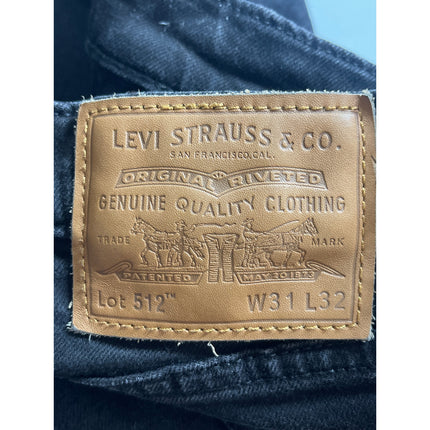 Levi's Men's Black High Rise Slim Fit Straight Skinny Denim Jeans Pants W31 L32