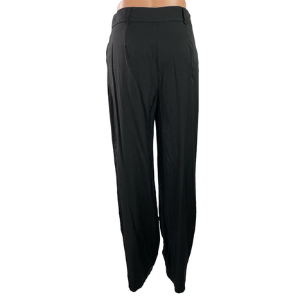 Princess Polly Black High Waist Pleated Straight Tailored Trouser Dress Pants 6
