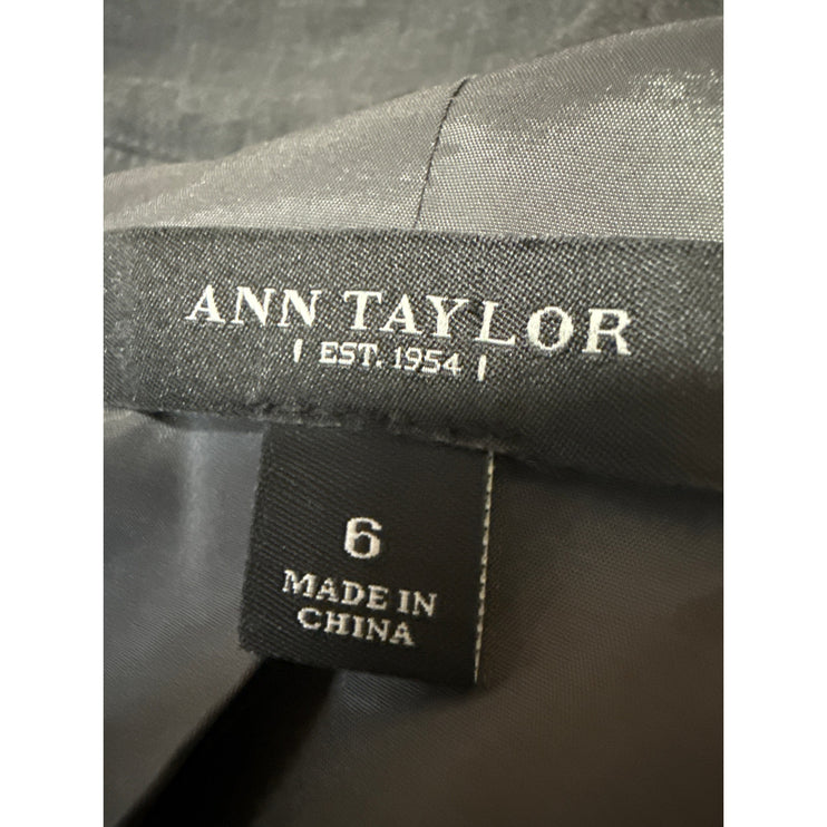 Ann Taylor Women's Gray Long Sleeve Double Breasted Blazer Coat Jacket Size 6