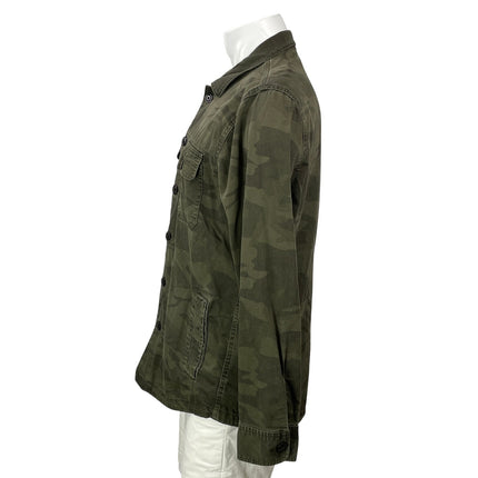 Abercrombie & Fitch Men's Green Camo Military Long Sleeve Button Up Shirt Top L