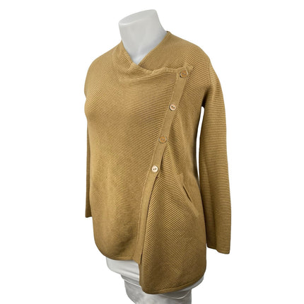 7th Avenue Womens Long Sleeve Cowl Neck Asymmetrical  Button Wrap Sweater Top XS