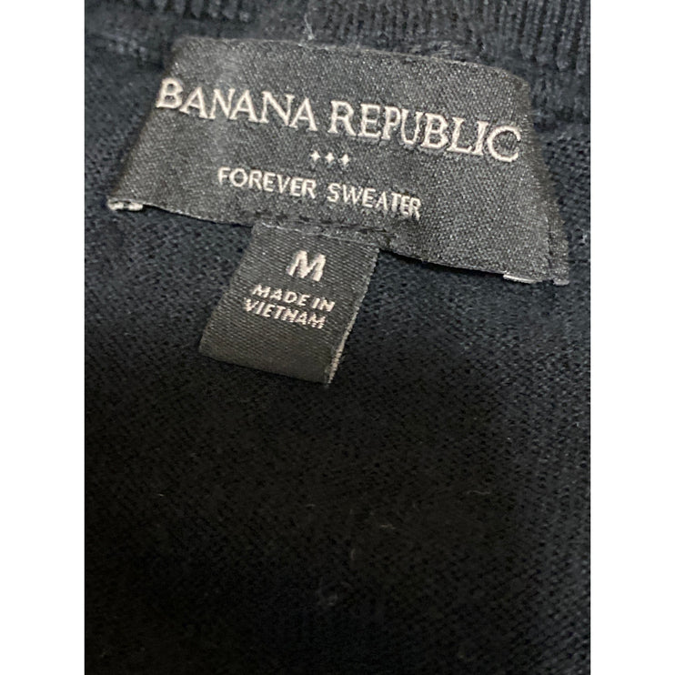 Banana Republic Forever Womens Black V Neck Long Sleeve Sweatshirt Sweater Top M