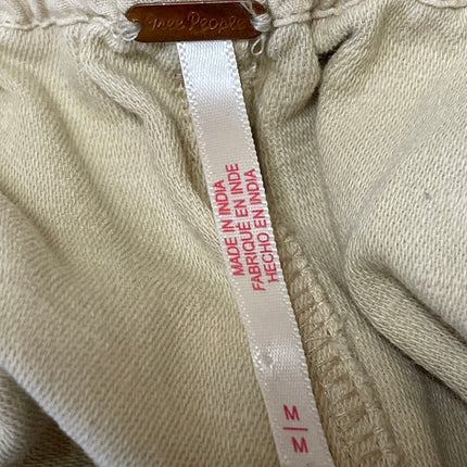 Free People Womens Beige High Rise Elastic Waist Pockets Utility Trouser Pants M