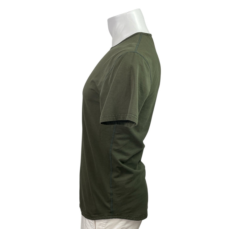BYLT Men's Green Crew Neck Curve Hem Basic Short Sleeve T Shirt Tee Top Size L