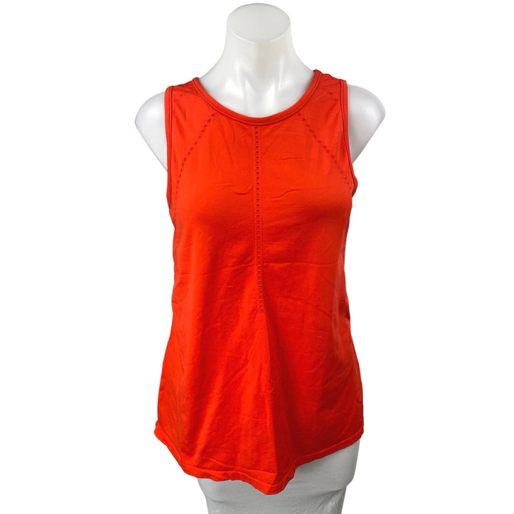 Athleta Ultimate Hybrid Coral Sleeveless Split Mesh Yoga Athletic Tank Top Sz M