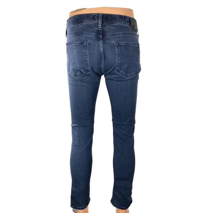 Paige Federal Men's Blue Dark Wash  High Rise Skinny Denim Jeans Pants Size 33