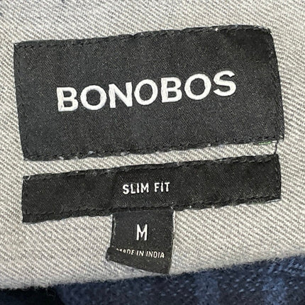 Bonobos Men Blue Plaid Slim Fit Chest Pocket Long Sleeve Button Down Shirt Top M