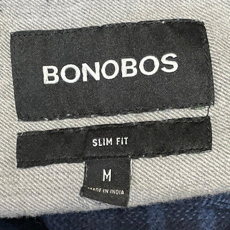 Bonobos Men Blue Plaid Slim Fit Chest Pocket Long Sleeve Button Down Shirt Top M