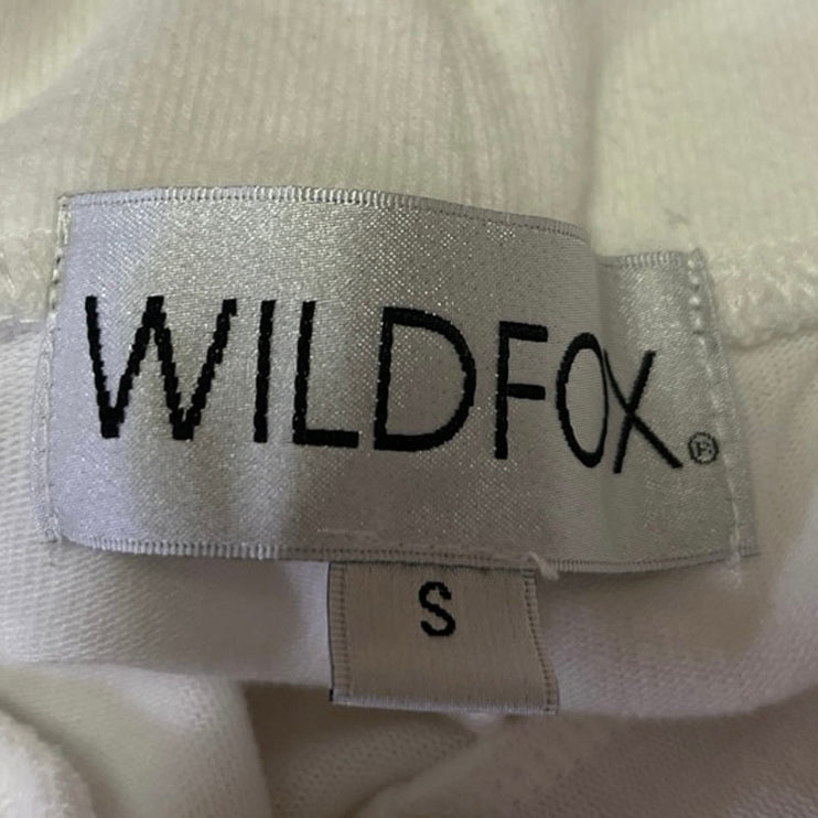 Wildfox Tennis Club Women's White Flared Wide Leg Lounge Trousers Sweat Pants S