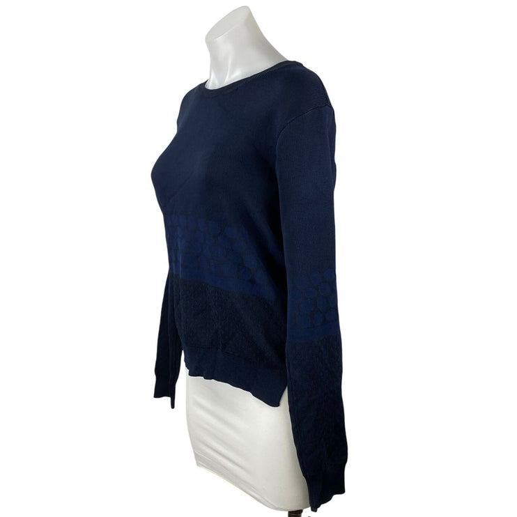 Barneys New York Navy Blue Crewneck Long Sleeve Knit Sweatshirt Sweater Top Sz S