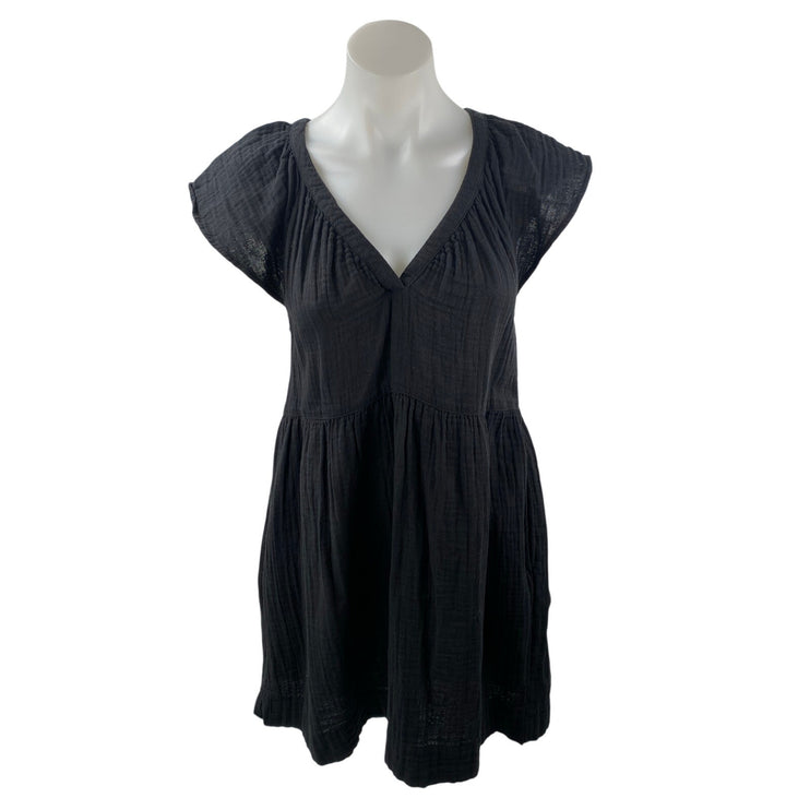 Old Navy Women's Black V Neck Short Flutter Sleeve Mini Babydoll A-Line Dress S