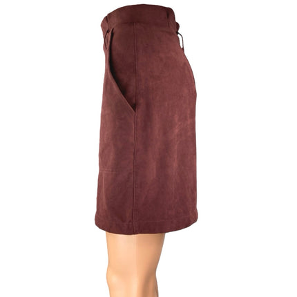 Abercrombie & Fitch Women's Red Maroon Faux Suede Mini Straight Pencil Skirt M