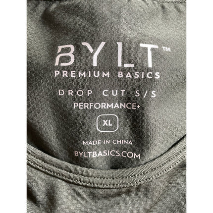 NEW BYLT Drop Cut Men's Green Short Sleeve Athletic Activewear Tee T-Shirt Top S