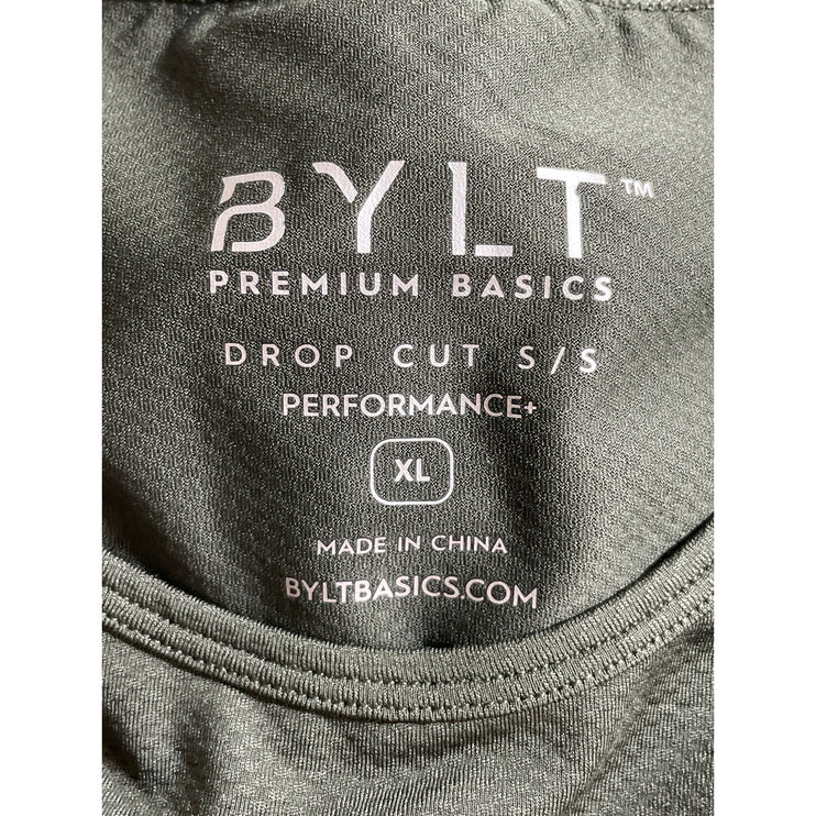 NEW BYLT Drop Cut Men's Green Short Sleeve Athletic Activewear Tee T-Shirt Top S