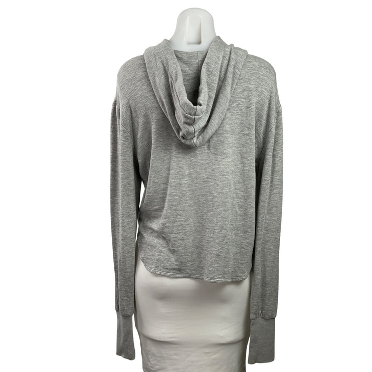 Heroine Sport Women's Gray Long Sleeve Hoodie Hooded Boxy Sweatshirt Top Size XS