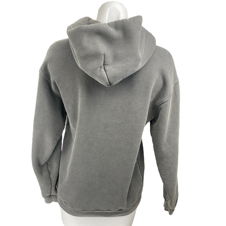 Cherry Women's Gray Embroidered Logo Hoodie Hooded Pocket Sweatshirt Top Size S
