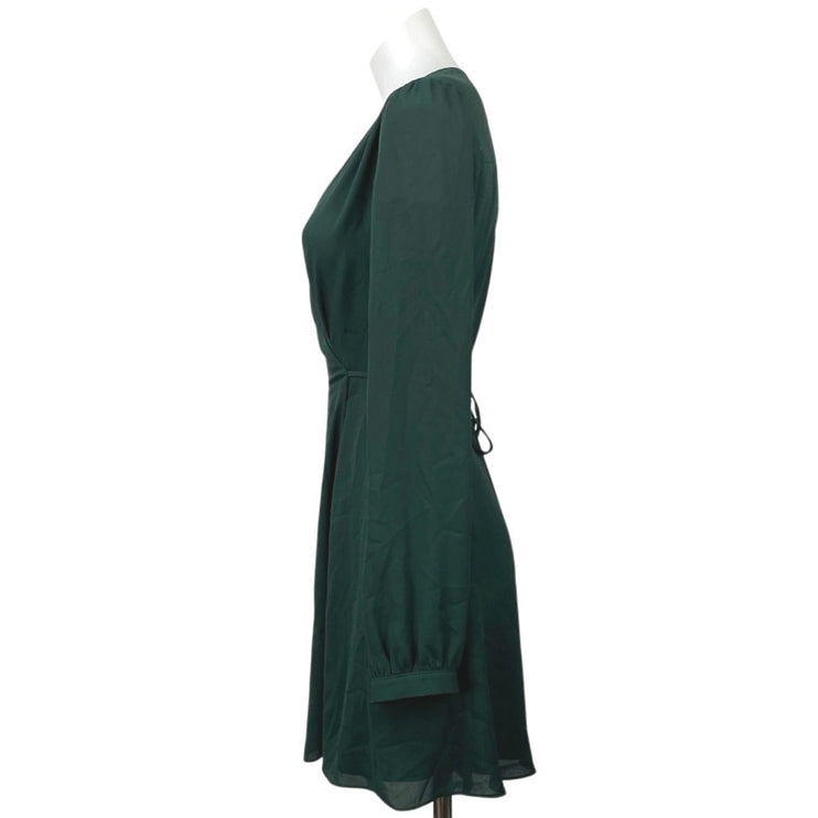 Aritzia Sunday Best Alexi Green Long Sleeve Flowy Mini Flare A-Line Wrap Dress 6