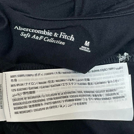 Abercrombie & Fitch Womens Black Sleeveless Fitted Crew Neck Tank Bodysuit Top M