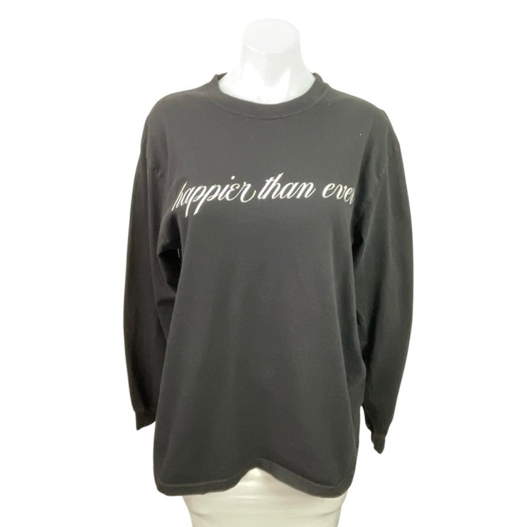 Billie Eilish Happier Than Ever Black Tour Concert Music Crewneck Sweatshirt S