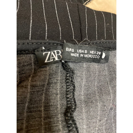 Zara Women's Black Striped Pleated Split Long Sleeve Top & Trousers Pants Set S